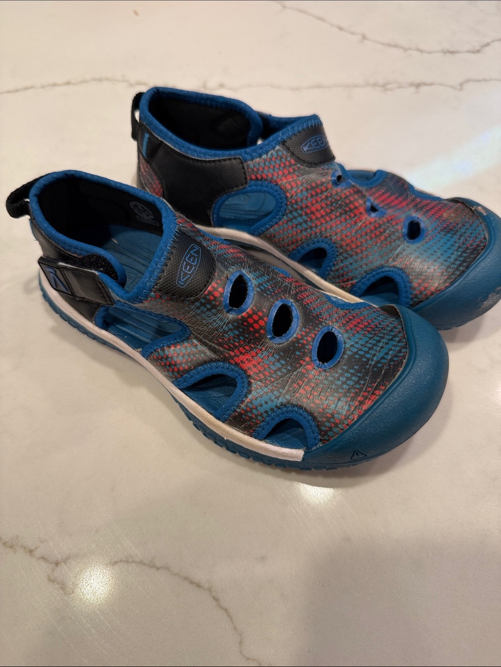 KEEN Kids Blue and Red Water Shoes